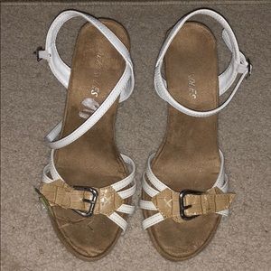 White and canvas sandals